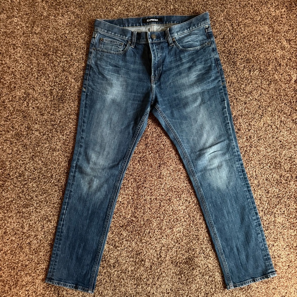 Express Men's Denim Slim Straight Jeans - Picture 2 of 5